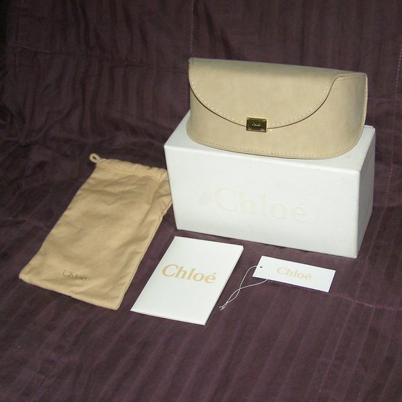 NEW w/Box CHLOÉ Carlina Pearl Round-frame Sunglasses In Gold Gradient Pe… main image 6